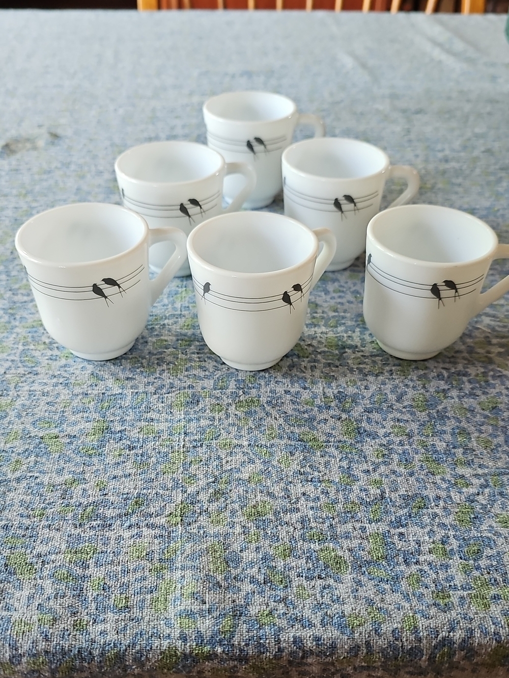 Vintage Milk Glass Harmonia Espresso Cups - Set of 6